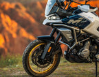 CFMOTO Mauritius 700MT motorcycle side view showcasing adventure design and touring features.