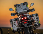 CFMOTO Mauritius 700MT motorcycle side view showcasing adventure design and touring features.