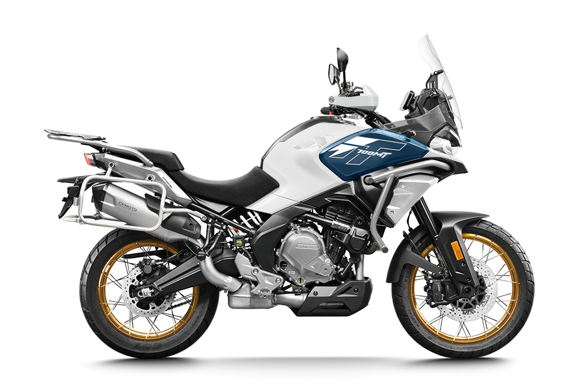 CFMOTO Mauritius 700MT motorcycle showcasing touring comfort and rugged adventure capabilities.