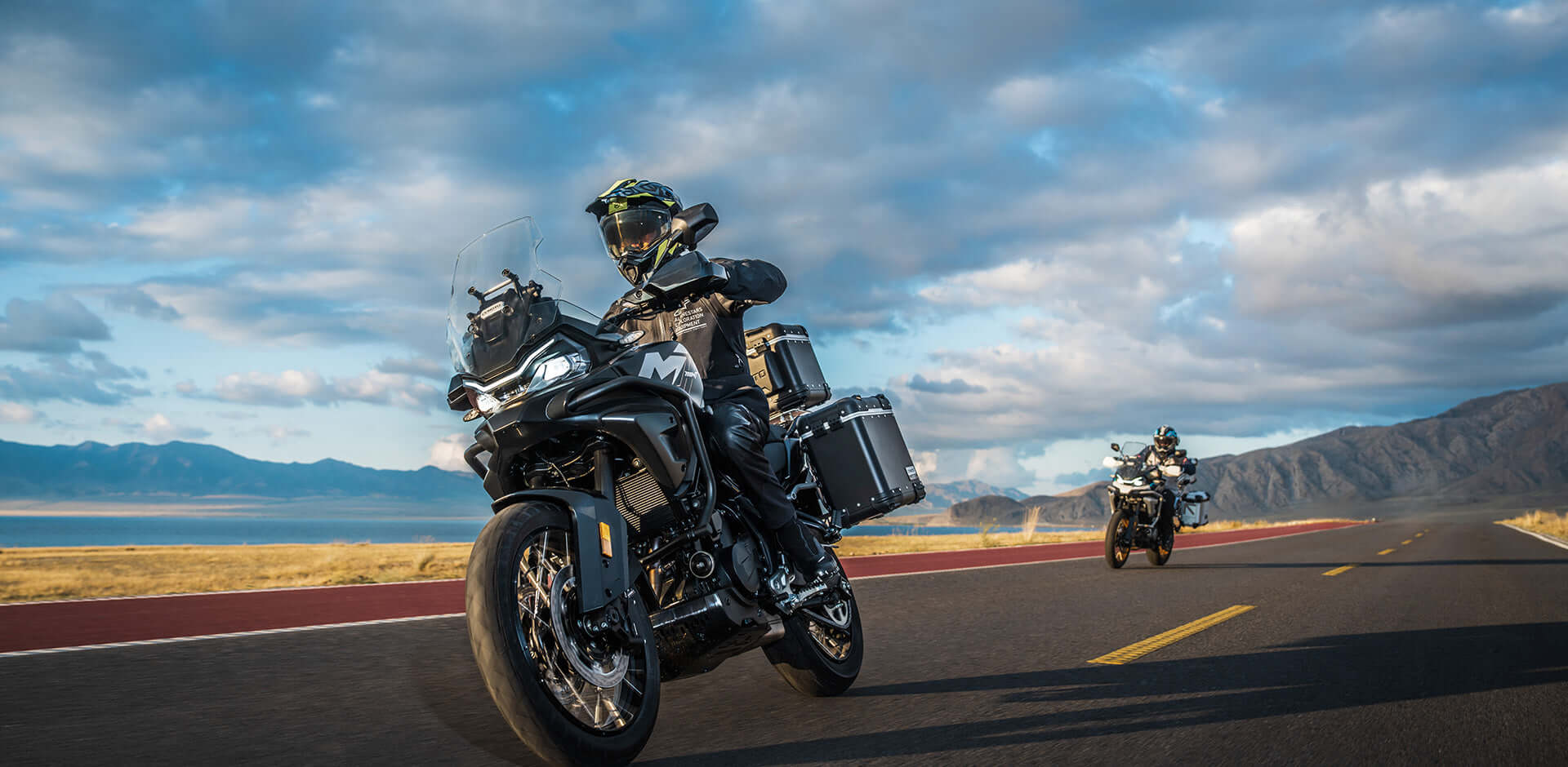 CFMOTO Mauritius 700MT motorcycle side view showcasing adventure design and touring features.