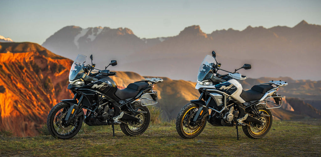 CFMOTO Mauritius 700MT motorcycle side view showcasing adventure design and touring features.
